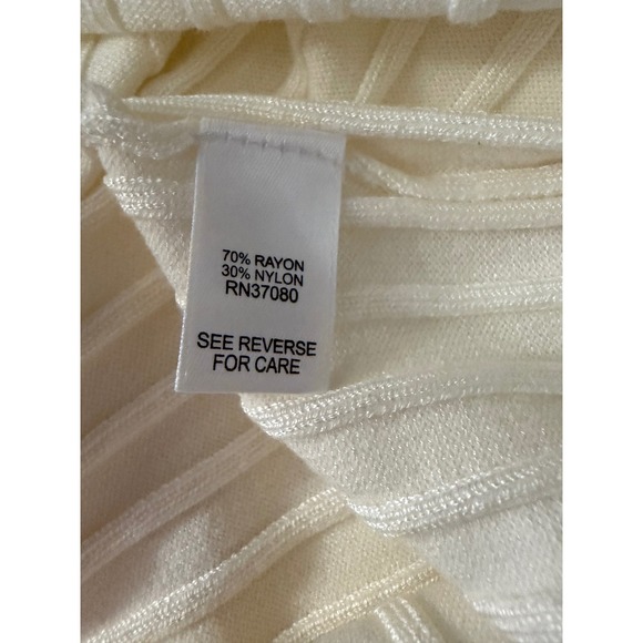 Cato Established Women's Cream Ribbed V Neck Sweater Top Plus Size 26/28 Knit - Picture 9 of 10